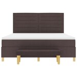Lit à ressorts vidaXL avec matelas et banc marron foncé 180x200 cm en tissu