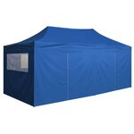 vidaXL Tente de réception pliable avec 4 parois 3x6 m Acier Bleu