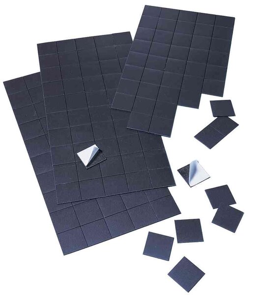 Plaque 50 Carrés Magnétique 20mm x 20mm Adhésifs Noir FRANKEN