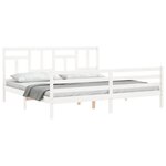 vidaXL Cadre de lit avec tête de lit blanc 200x200 cm bois massif