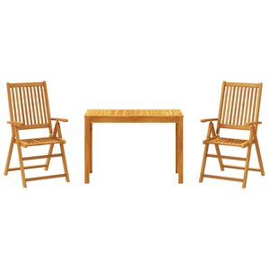 vidaXL Ensemble à manger de jardin 3 Pièces Bois d'acacia solide