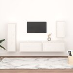 vidaXL Meubles TV 4 Pièces Blanc Bois massif de pin