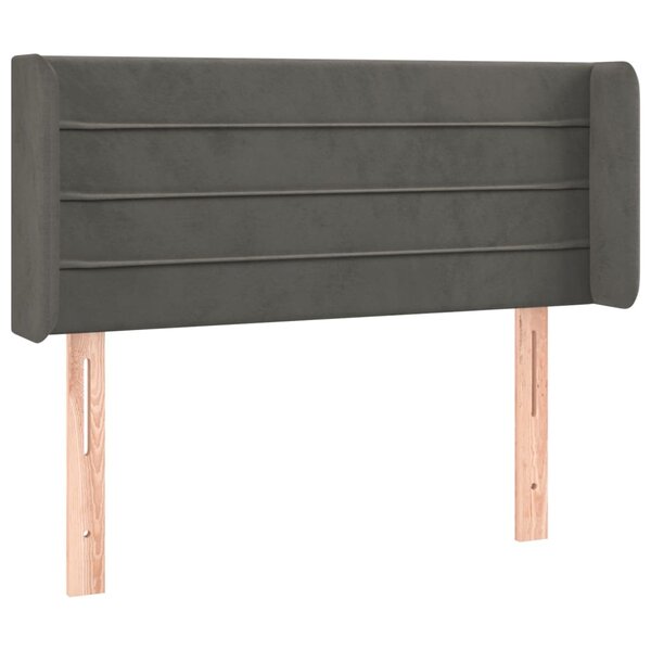 vidaXL Tête de lit avec oreilles Gris foncé 103x16x78/88 cm Velours