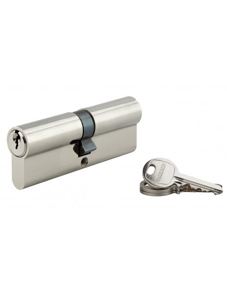 THIRARD - Cylindre de serrure double entrée SA  45x45mm  anti-arrachement  nickel  vis 45mm 3 clés