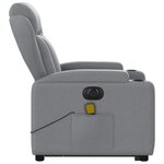 vidaXL Fauteuil inclinable de massage électrique Gris clair Tissu