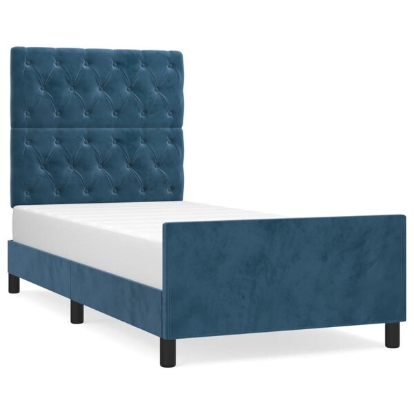 vidaXL Cadre de lit sans matelas bleu foncé 80x200 cm velours