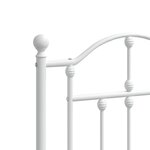 vidaXL Cadre de lit métal sans matelas et pied de lit blanc 183x213 cm