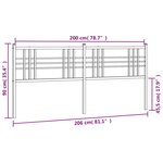 vidaXL Tête de lit métal noir 200 cm