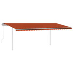 vidaXL Auvent automatique capteur de vent et LED 6x3 5 m Orange marron