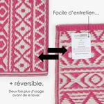 Tapis extérieur terrasse réversible - Tapis de jardin imperméable et résistant UV - Tia - Rose - 180x270 cm - HOMESCAPES