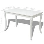 vidaXL Table à manger 116x66x76 cm blanc brillant
