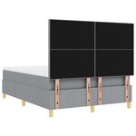 vidaXL Lit à sommier avec matelas gris clair 140x200 cm tissu