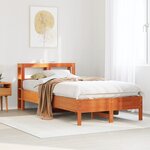 vidaXL Cadre de lit sans matelas cire marron 75x190 cm bois pin massif