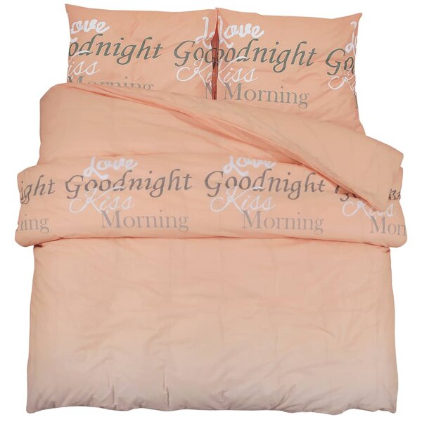 vidaXL Ensemble de housse de couette rose 200x220 cm Coton