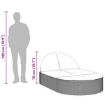 vidaXL Chaise longue double avec coussins noir résine tressée