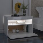 vidaXL Meuble TV avec lumières LED blanc brillant 60x35x40 cm