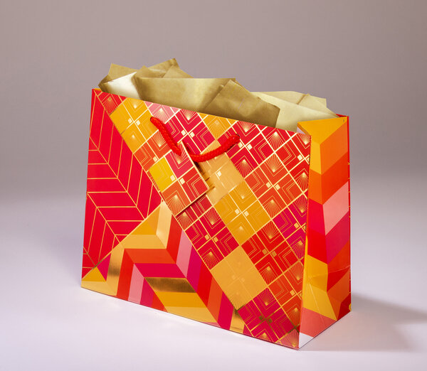 Sac cadeau art déco rubis mmhzl 25 x h 20