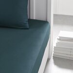 Drap housse - 160 x 200+23 cm uni - Paon