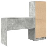 vidaXL Bureau avec rangement Gris béton Bois composite