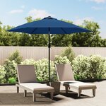 vidaXL Parasol d'extérieur avec poteau en métal 300 cm Azuré