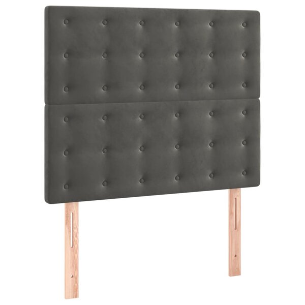 vidaXL Têtes de lit 2 Pièces Gris foncé 100x5x78/88 cm Velours