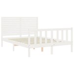 vidaXL Cadre de lit avec tête de lit blanc 140x200 cm bois massif