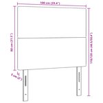Headboard vidaXL Design Simple Vert Clair Gris 100 cm Tissu Velours Côtelé