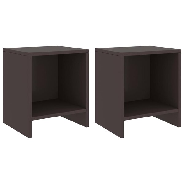 vidaXL Tables de chevet 2 Pièces Marron foncé 35x30x40 cm Bois de pin