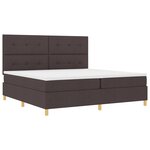vidaXL Lit ressort Brun foncé 200x200 cm Tissu