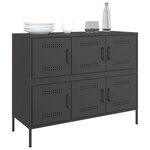 vidaXL Buffet noir 100 5x39x79 cm acier laminé à froid