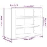 vidaXL Armoire murale chêne fumé 75x35x60 cm bois d'ingénierie