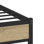 vidaXL Cadre de lit en métal sans matelas chêne sonoma 107x203 cm