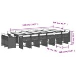 vidaXL Ensemble à manger de jardin et coussins 17 Pièces mélange beige