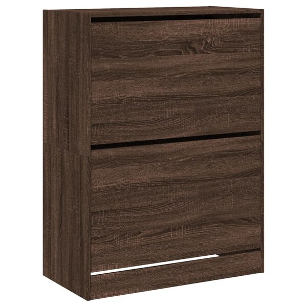 vidaXL Armoire à chaussures 2 tiroirs rabattables chêne marron