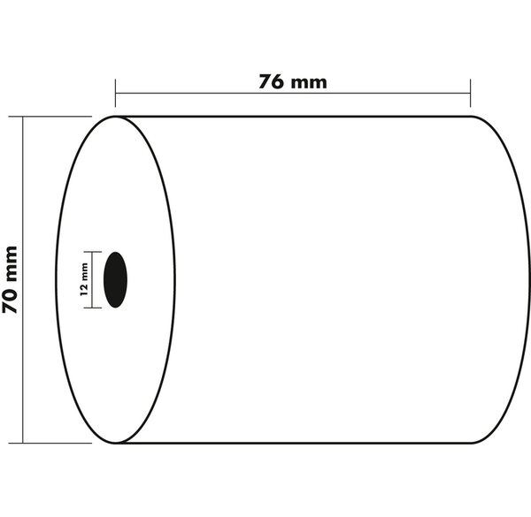 Lot de 10 Bobines 2 plis Autocopiant CBCF 57g 76x70x12 mm x 25 m EXACOMPTA