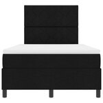 vidaXL Lit à Ressorts avec Matelas et Lumière LED Noir 120x190 cm Tissu