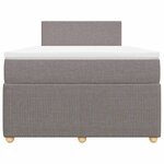 vidaXL Sommier à lattes de lit avec matelas Taupe 120x200 cm Tissu