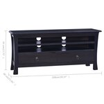 vidaXL Meuble TV Café noir clair 100x30x45 cm Bois d'acajou massif