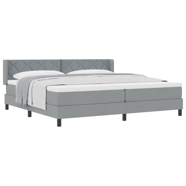 Lit ressort vidaXL avec matelas Gris clair 200x200 cm Tissu