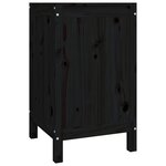 vidaXL Boîte à linge Noir 44x44x76 cm Bois massif de pin