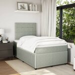 vidaXL Sommier à lattes de lit et matelas Gris clair 120x200cm Velours