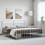 vidaXL Cadre de lit métal sans matelas et pied de lit blanc 193x203 cm