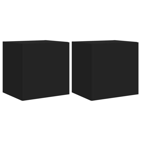 vidaXL Meubles TV muraux avec lumières LED 2 Pièces noir 40 5x35x40 cm