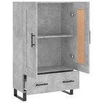 vidaXL Buffet haut gris béton 69 5x31x115 cm bois d'ingénierie