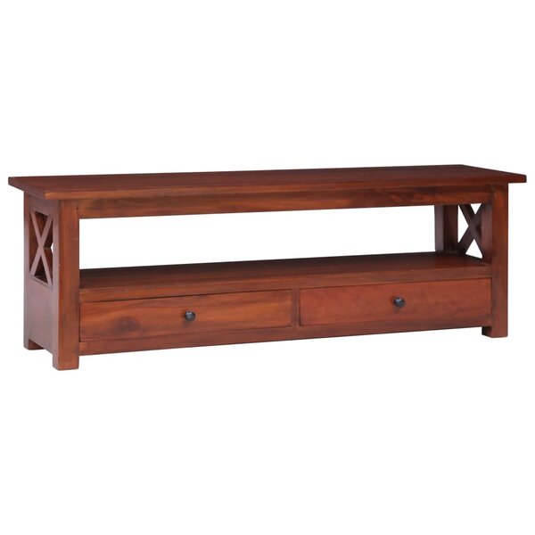 vidaXL Meuble TV Marron 115x30x40 cm Bois d'acajou massif