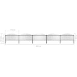 vidaXL Clôture de jardin à dessus en lance Acier (0 5-0 75)x8 5 m Noir