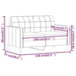 vidaXL Canapé à 2 places Rouge bordeaux 140 cm Tissu