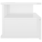 vidaXL Tables de chevet flottantes 2Pièces Blanc brillant Bois ingénierie