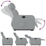 vidaXL Fauteuil inclinable Gris clair Tissu