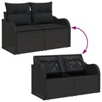 vidaXL Ensemble de Canapés de Jardin 11 pièces avec Coussins en Poly Rattan Noir